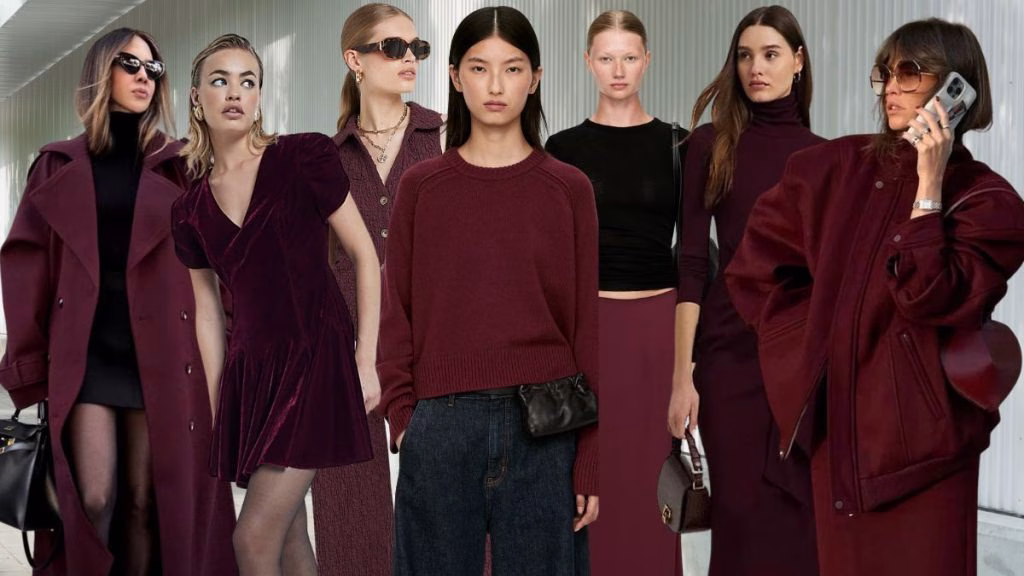 kombinasi warna burgundy