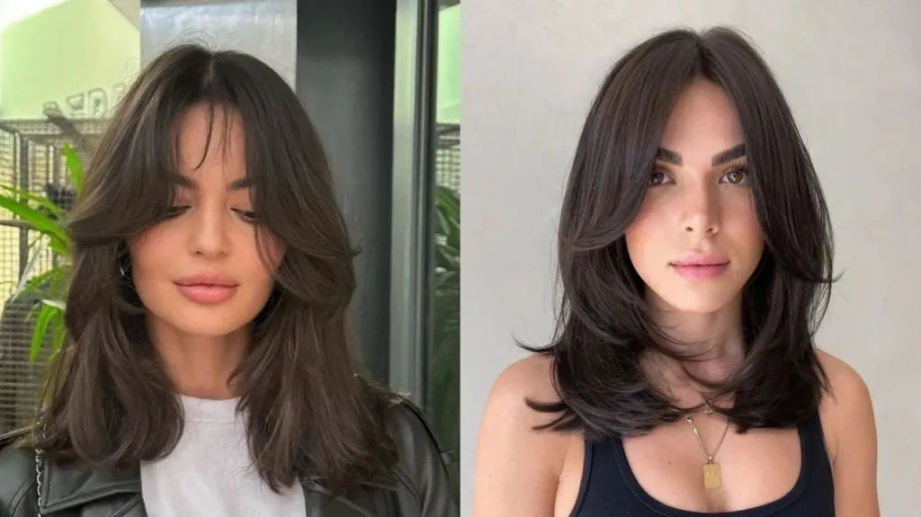 model rambut layer sebahu untuk wajah bulat