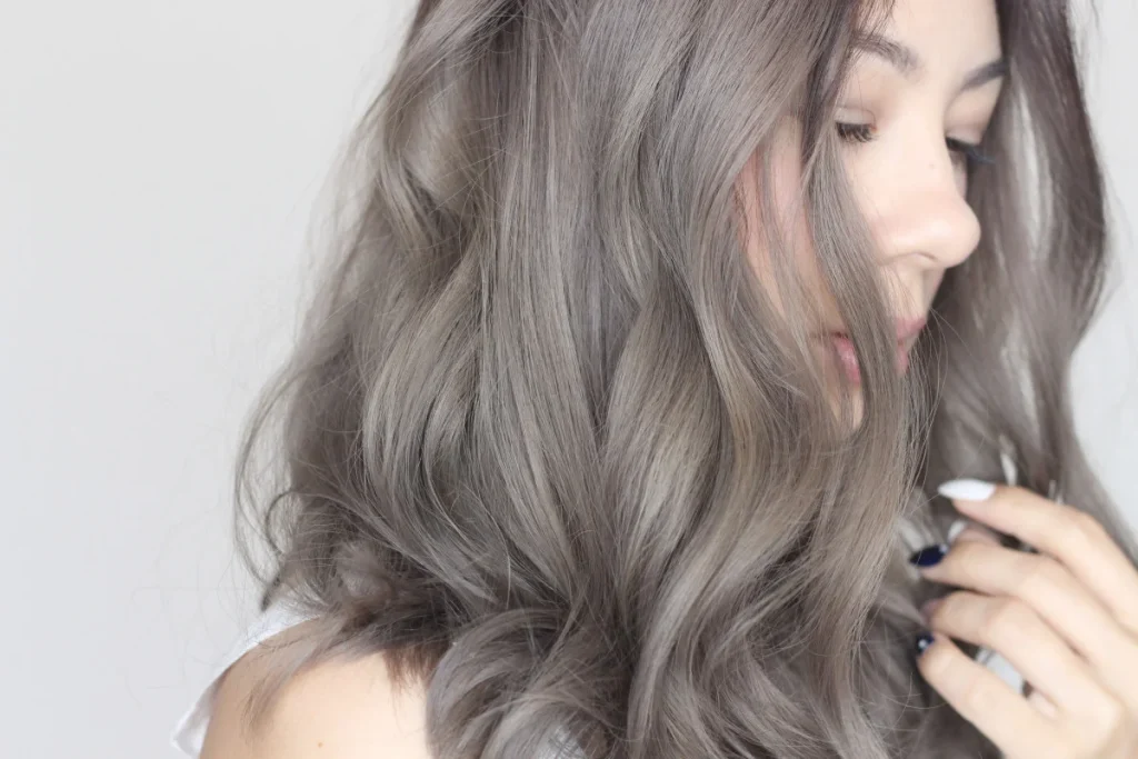 warna rambut ash grey brown