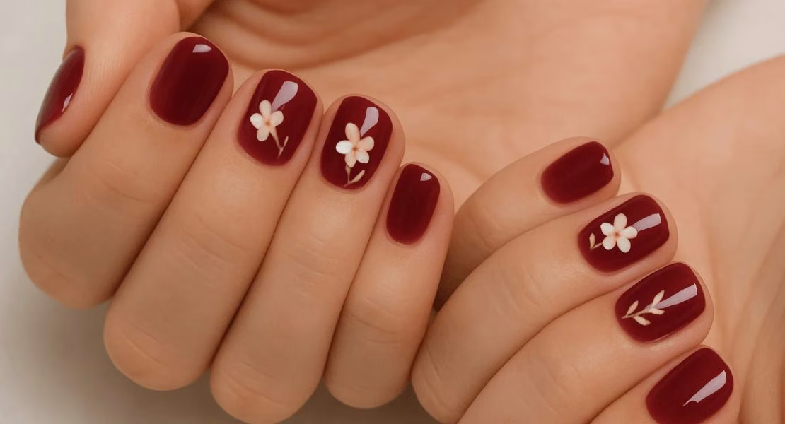 Nail Art Maroon sebagai Pilihan Warna yang Elegan dan Fleksibel